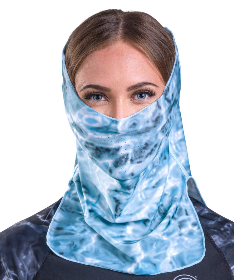 Aqua Design Womens ProMax Uv Vented Adjustable Face Mask , Aqua Sky