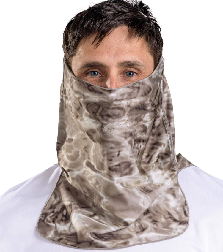 Aqua Design Men UV Face Mask ProMax Sun Protection Vented, Pacific Sand 