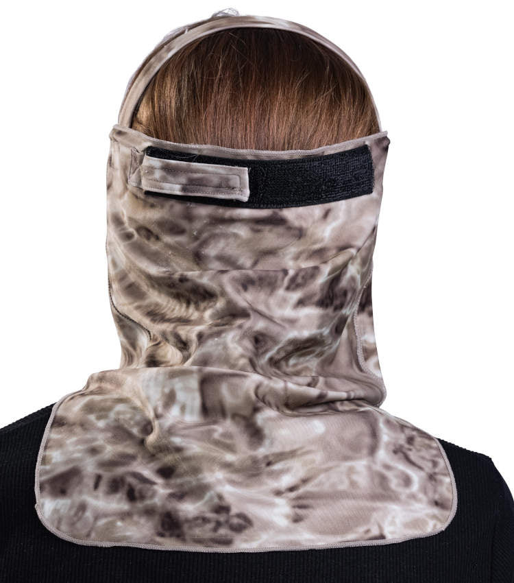 Kids UV Face Mask ProMax Sun Protection Vented | Aqua Design: Pacific Sand Face Mask Back