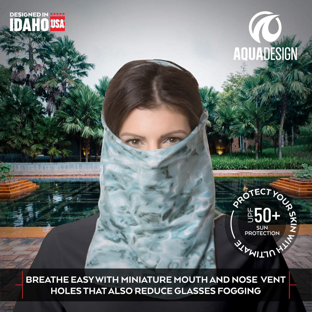 Womens ProMax UV Vented Adjustable Face Mask Gaiter | Aqua Design