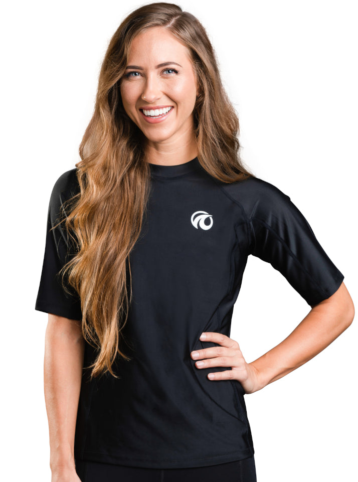 Womens Misses to Plus Rash Guard Swim Shirt | Aqua Design