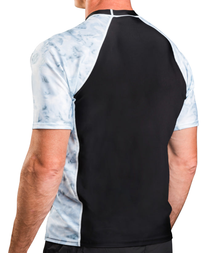 Mens Rash Guard Short Sleeve Swim Shirt UV 50+ | Aqua Design