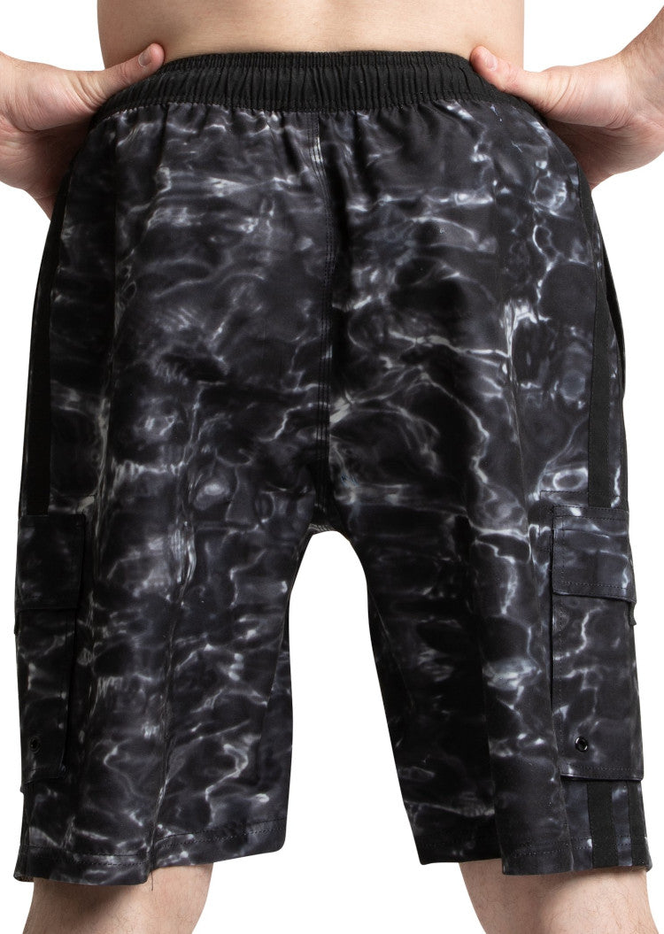 Aqua Design Trunks Board Shorts, Black Water