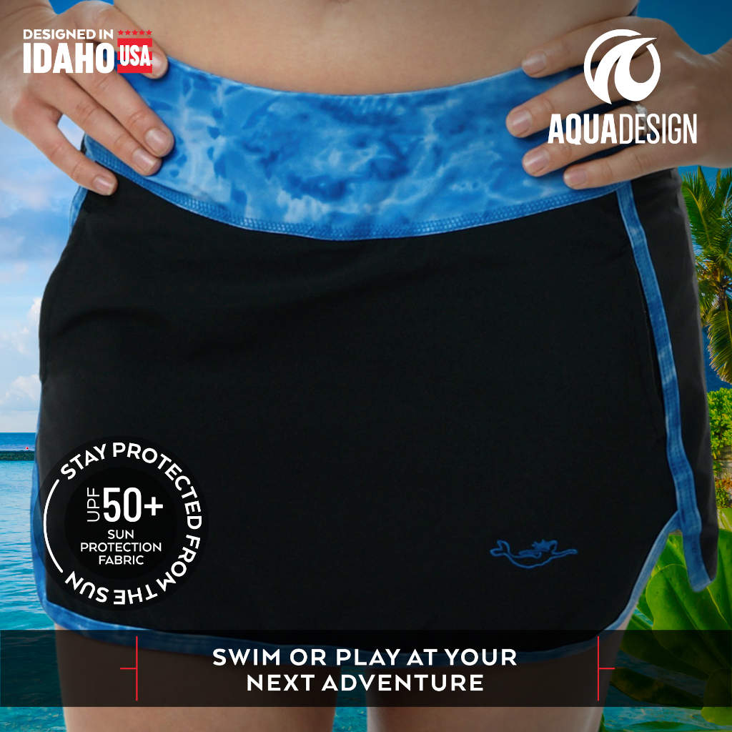 Womens Tennis Golf Swim Sports Skort UPF 50+ | Aqua Design