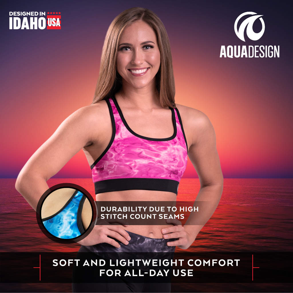 Workout Racerback Sport Bra Womens Top | Aqua Design