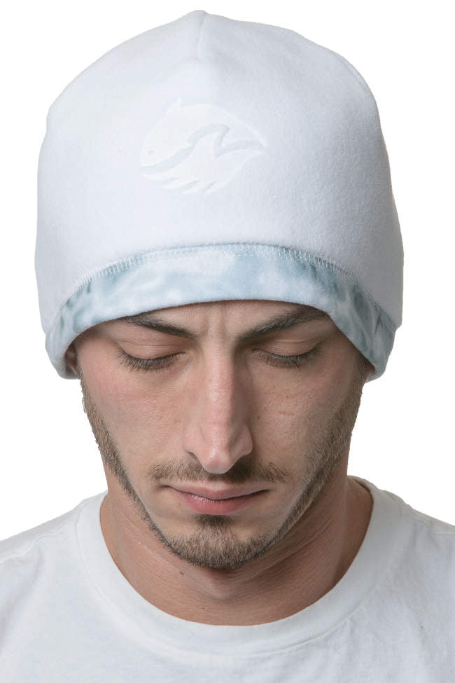 Aqua Design Mens Reversible Polar Fleece Beanie Winter Hat, Snow