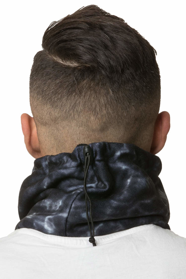 Aqua Design Mens Reversible Camo Polar Fleece Neck Gaiter, Black Water