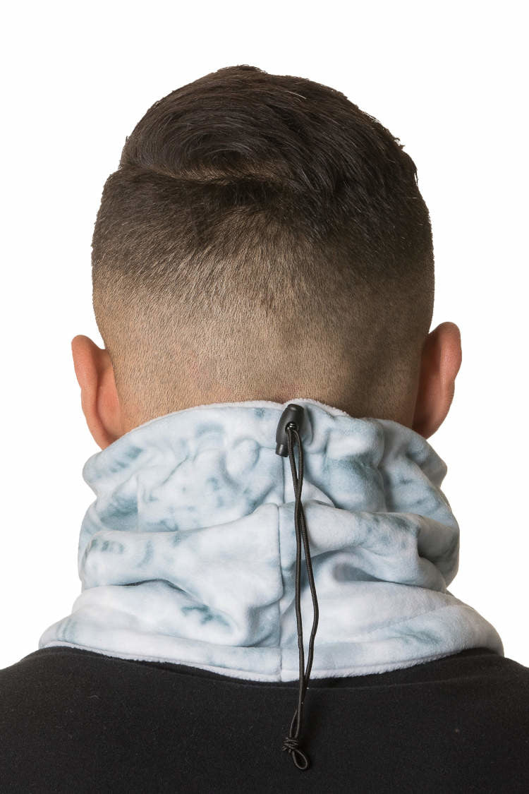 Aqua Design Mens Reversible Camo Polar Fleece Neck Gaiter, Snow