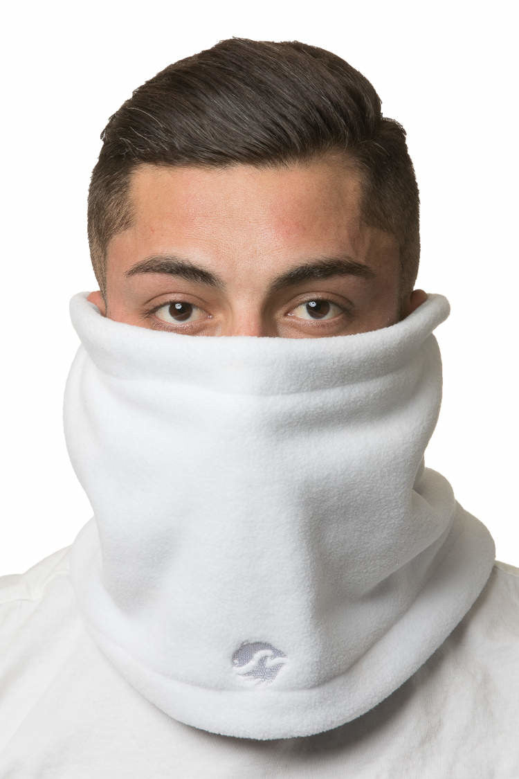 Aqua Design Mens Reversible Camo Polar Fleece Neck Gaiter, Snow