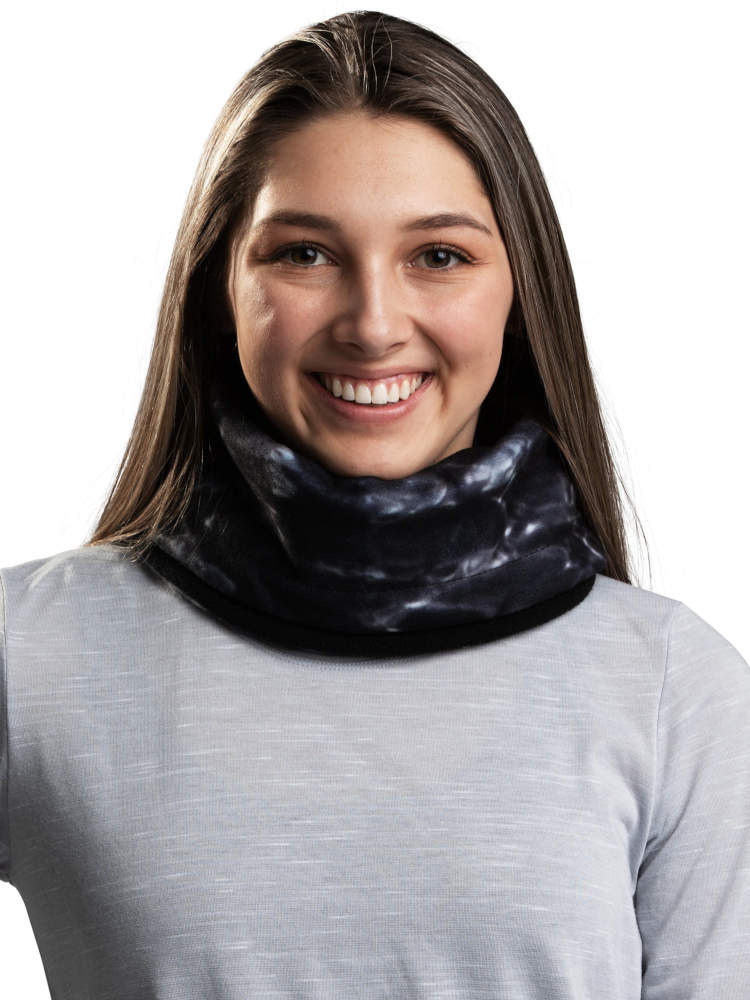 Aqua Design Womens reversible Polar Fleece Neck Gaiter, Black Water
