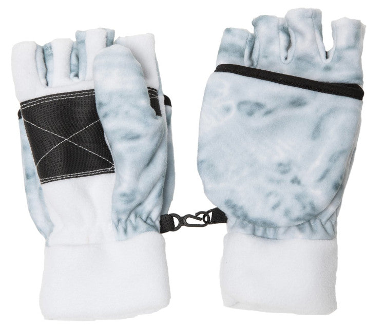 Aqua Design Womens Polar Fleece Fingerless Glove Mitten, Snow