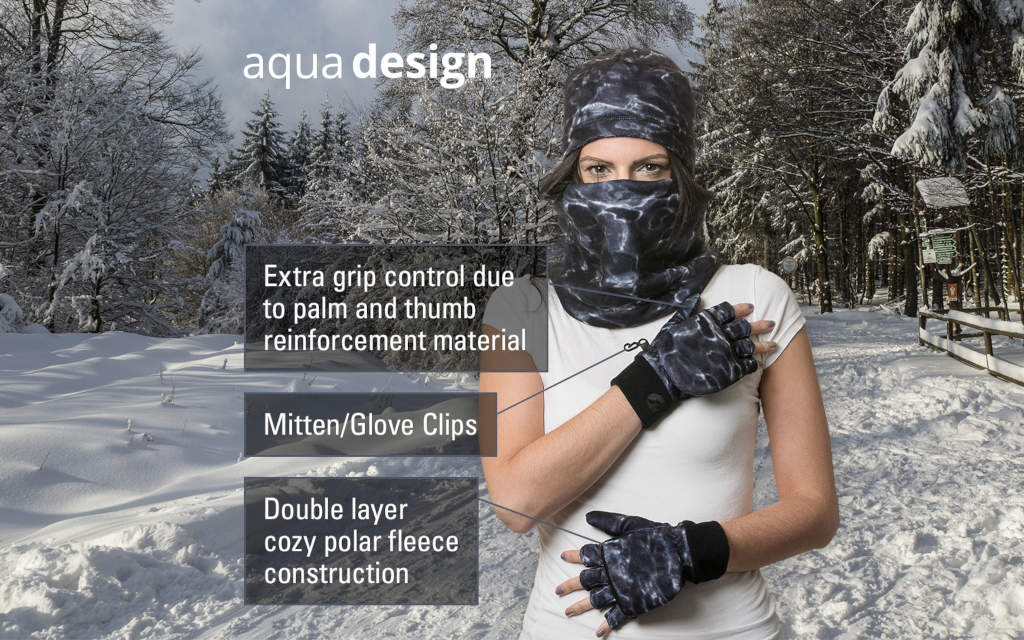 Aqua Design Womens Polar Fleece Fingerless Glove Mitten