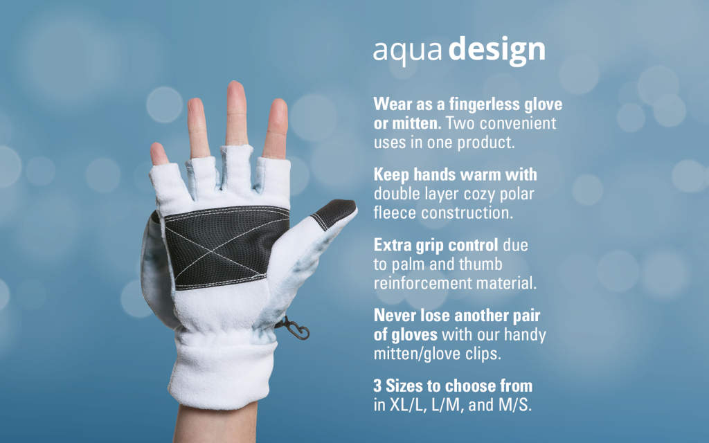 Aqua Design Womens Fleece Fingerless Glove Mitten