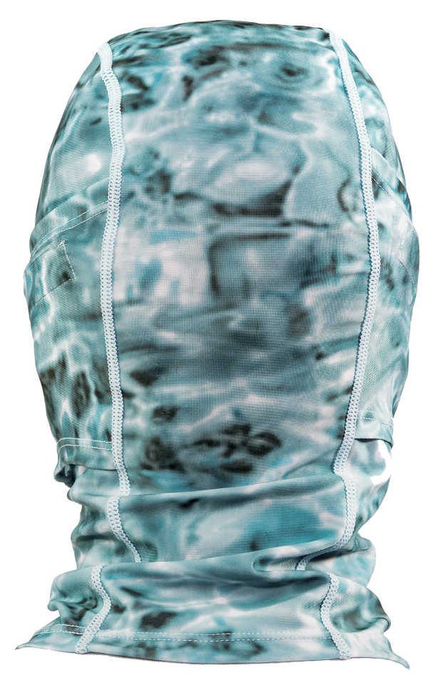 Aqua Design UPF 50+ Sun Protective Balaclava for Men, Size Adjustable Camo Face Mask, Aqua Sky