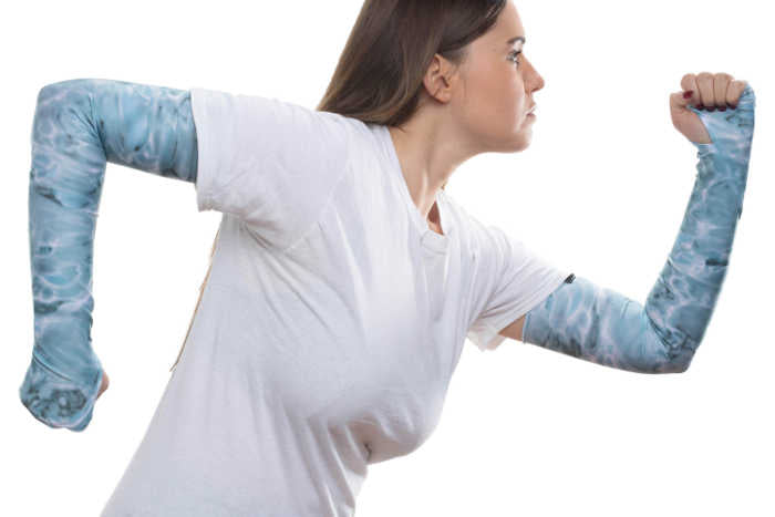 Aqua Design Womens Arm Hand UV Protection loong Sun Sleeves, Aqua Sky