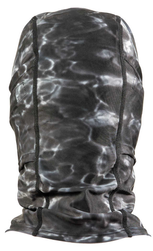 Aqua Design UPF 50+ Sun Protective Balaclava for Men, Size Adjustable Camo Face Mask, Black Water
