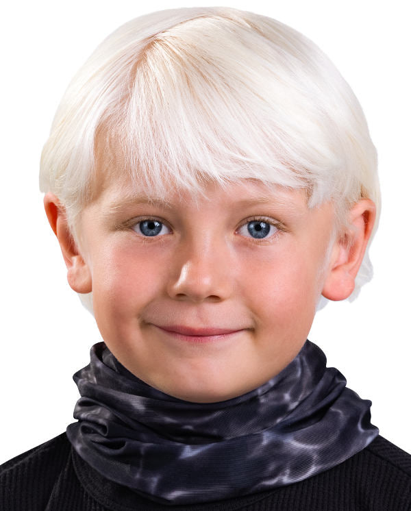 Kids Reusable Sun Protection Cloth Face Mask UPF 50+ | Aqua Design: Black Water Neck Gaiter