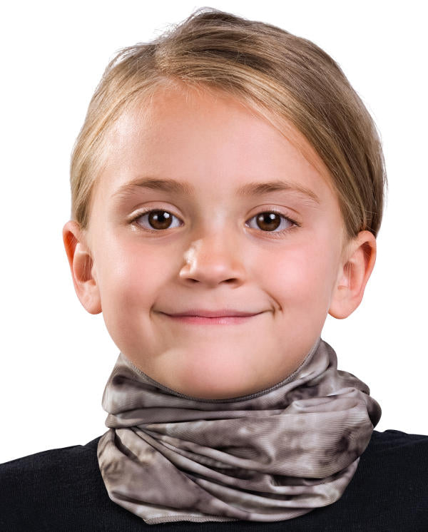Kids Reusable Sun Protection Cloth Face Mask UPF 50+ | Aqua Design: Pacific Sand Neck Gaiter