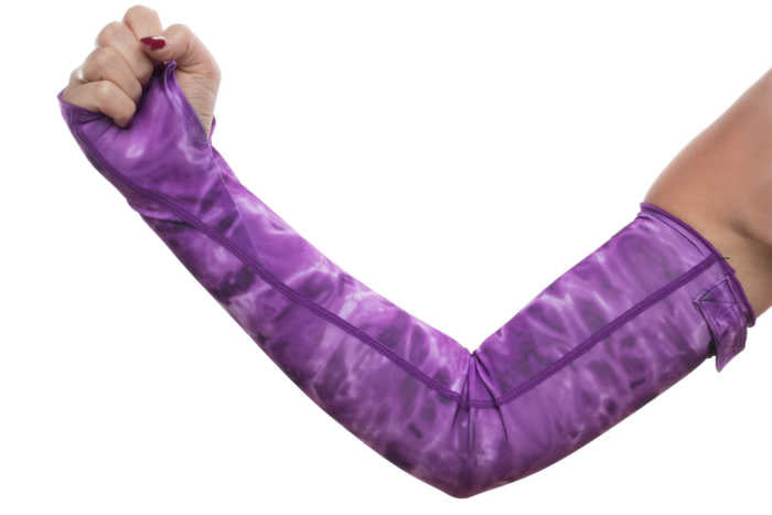 Aqua Design Womens Arm Hand UV Protection Long Sun Sleeves, Liquid Purple