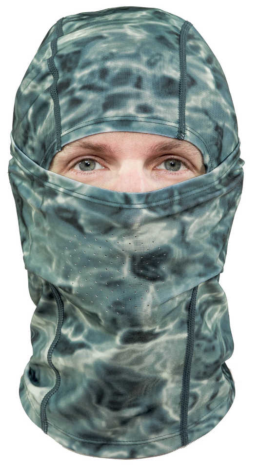 Aqua Design UPF 50+ Sun Protective Balaclava for Men, Size Adjustable Camo Face Mask, Misty Sky