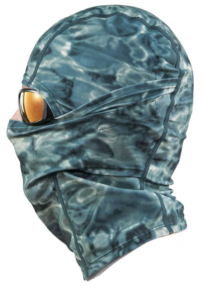 Aqua Design UPF 50+ Sun Protective Balaclava for Men, Size Adjustable Camo Face Mask, Misty Sky