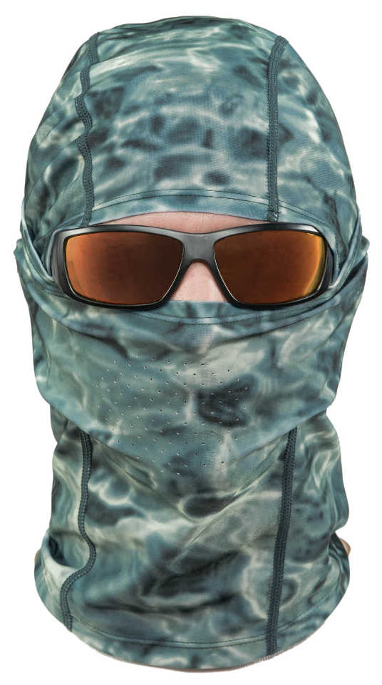Aqua Design UPF 50+ Sun Protective Balaclava for Men, Size Adjustable Camo Face Mask, Misty Sky