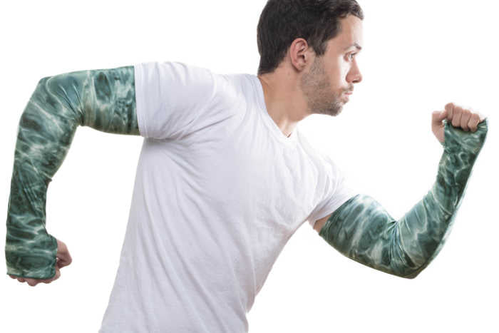 Aqua design Mens Adjustable Arm Sleeves UV Sun Protection-Sun Sleeves Misty Sky