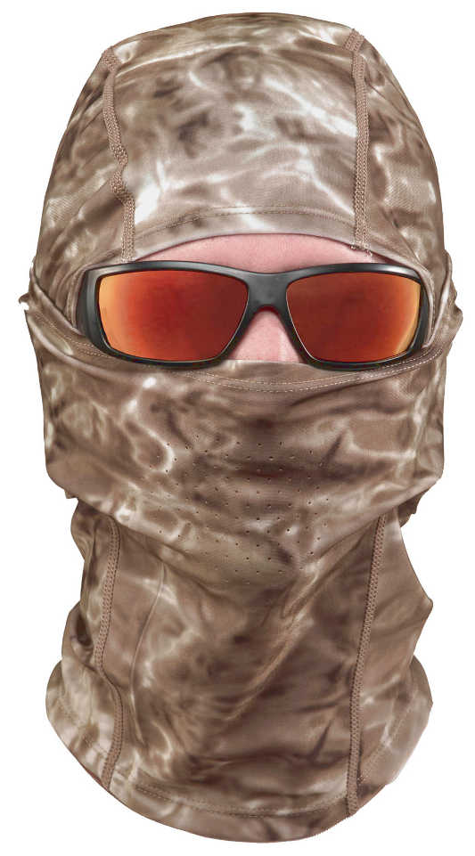 Aqua Design UPF 50+ Sun Protective Balaclava for Men, Size Adjustable Camo Face Mask, Pacific Sand