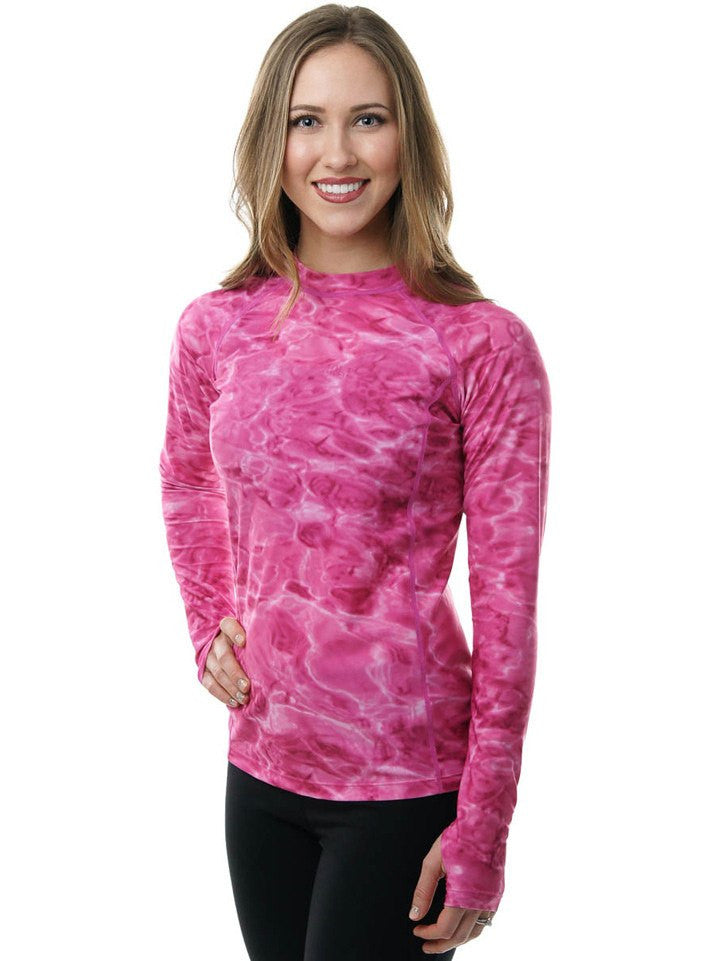 Beach Collection,Rash Guards,Sun Protection,Swimwear,Women's - Women's Long Sleeve UPF 50+ Sun Protection Rash Guard Surf Shirt Pink