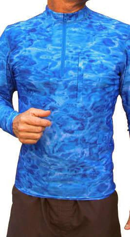 Aqua Design Mens Long Sleeve Camo Fishing Shirt-Men's,Camo Fishing,Fishing Collection,Rash Guards,Sun Protection - Fish Hunter Men's Camouflage Shirt Royal