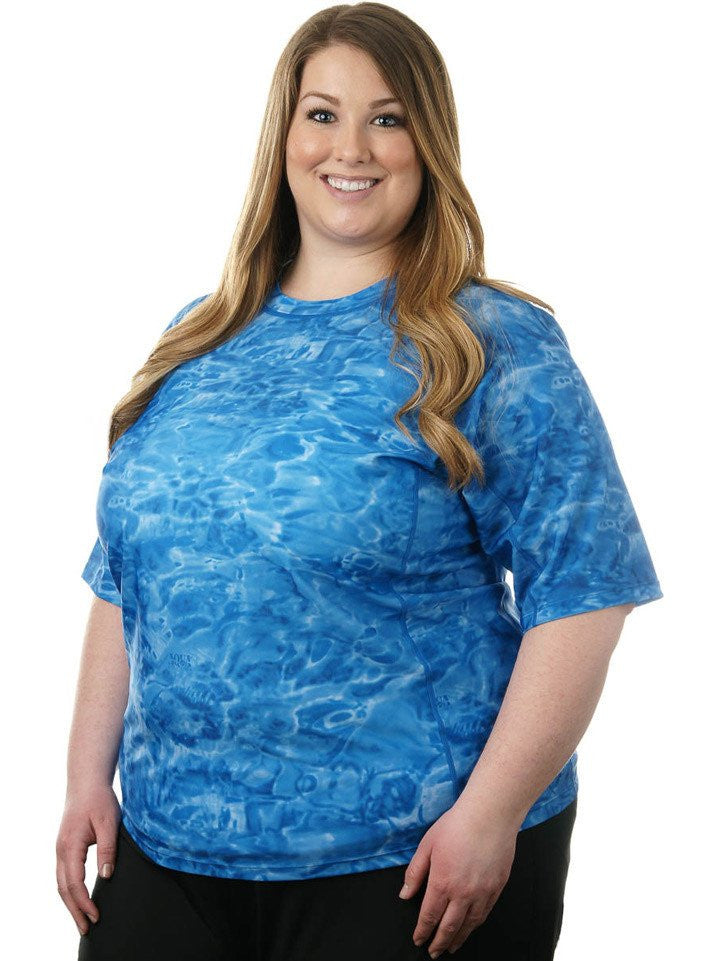 Women's,Beach Collection,Rash Guards,Sun Protection,Swimwear - Women's Plus Size And Misses Short Sleeve Rash Guard Shirt