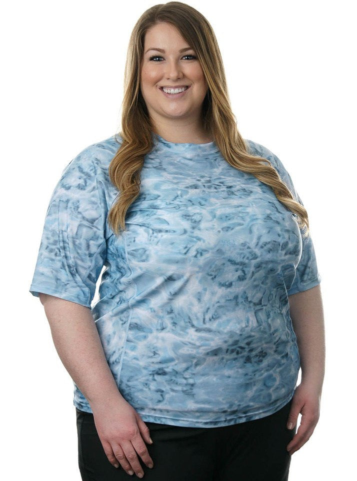 Women's,Beach Collection,Rash Guards,Sun Protection,Swimwear - Women's Plus Size And Misses Short Sleeve Rash Guard Shirt