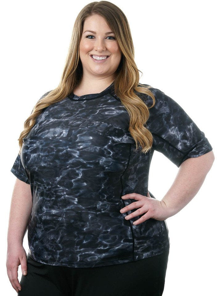 Women's,Beach Collection,Rash Guards,Sun Protection,Swimwear - Women's Plus Size And Misses Short Sleeve Rash Guard Shirt