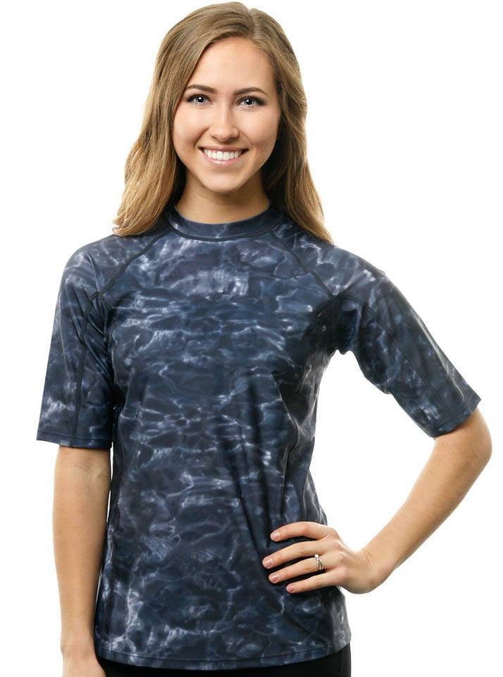 Women's,Beach Collection,Rash Guards,Sun Protection,Swimwear - Women's Plus Size And Misses Short Sleeve Rash Guard Shirt Black